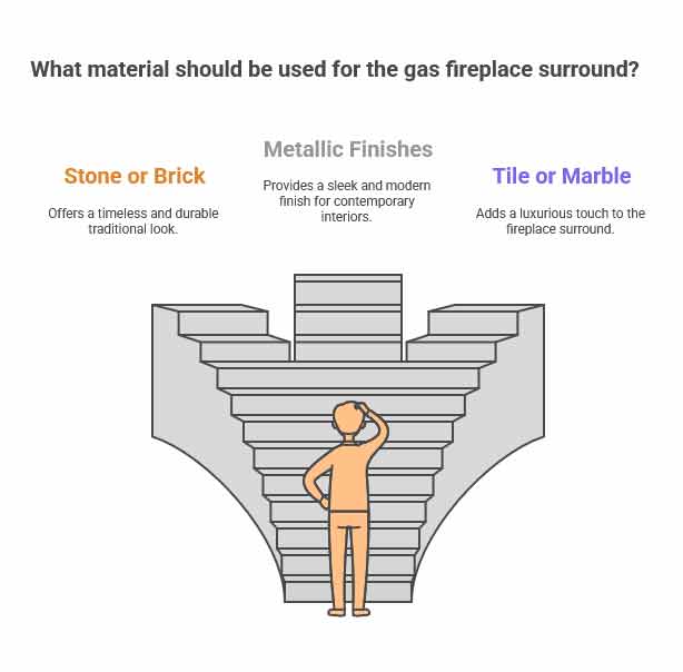 What material used for the gas fireplace