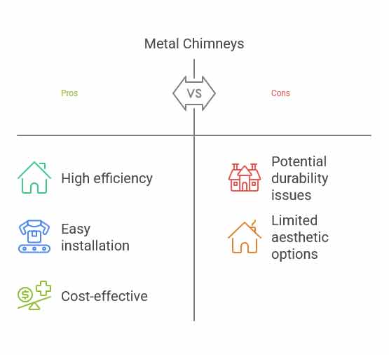 Metal chimney benefits diagram
