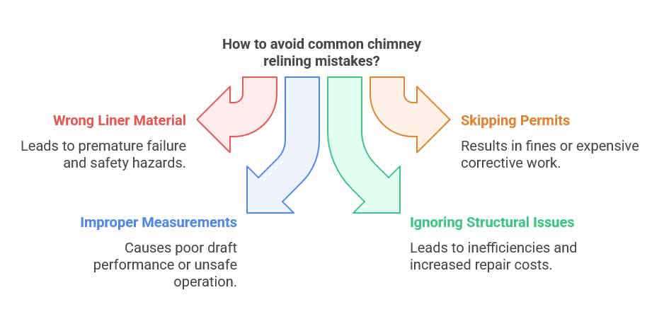 Chimney relining diagram