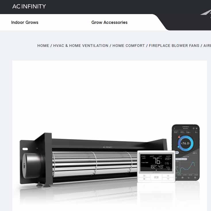 AIRBLAZE T14, Fireplace Blower Fan 14" with Temperature and Humidity Controller AIRBLAZE T14, Fireplace Blower Fan 14" with Temperature and Humidity Controller