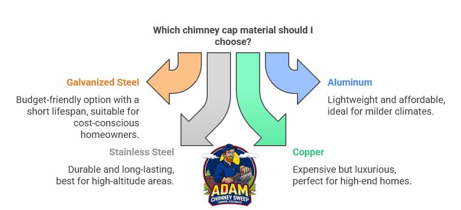 Chimney caps material types in Colorado