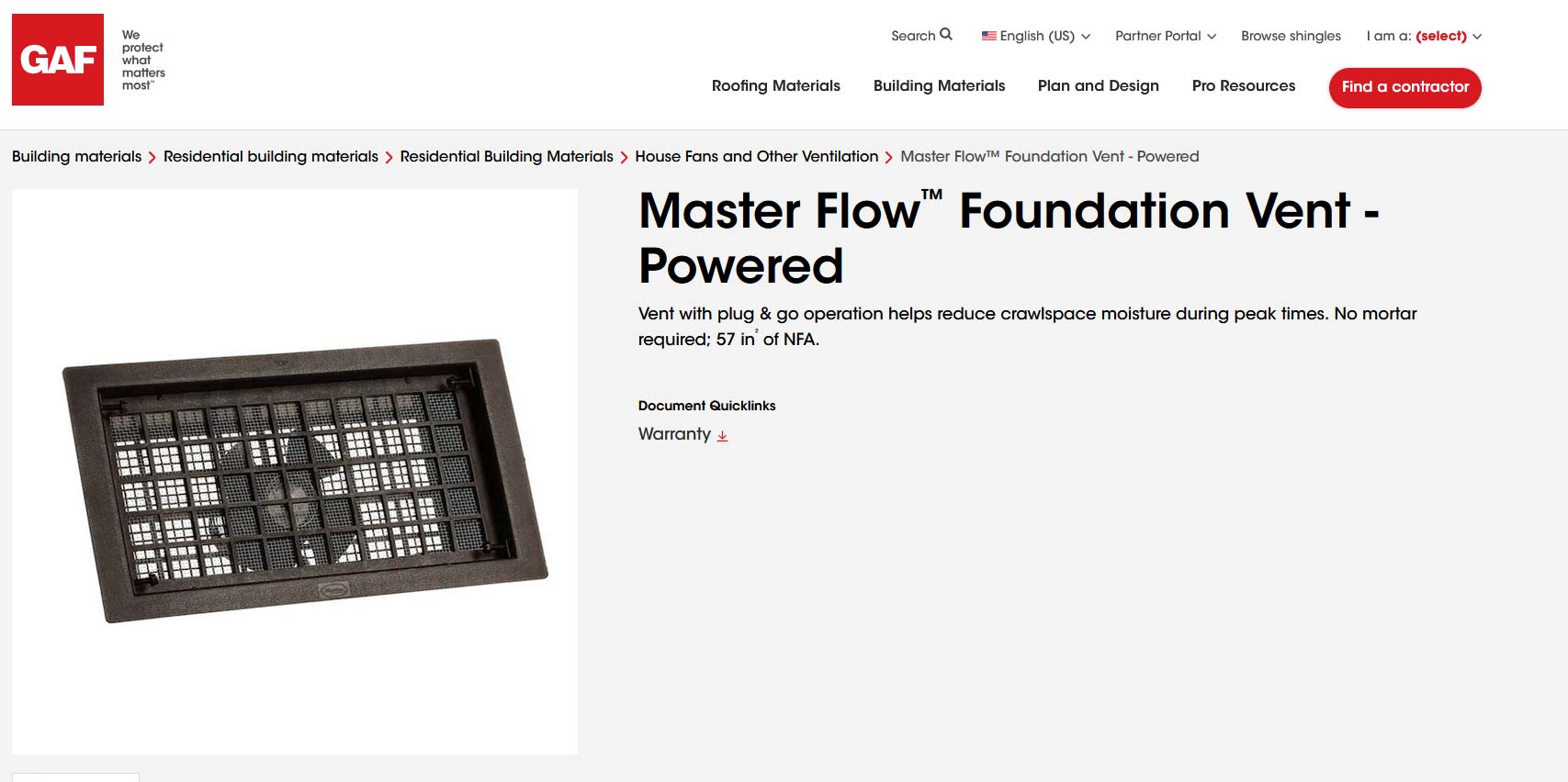Master Flow® Power Style Foundation Vents installation