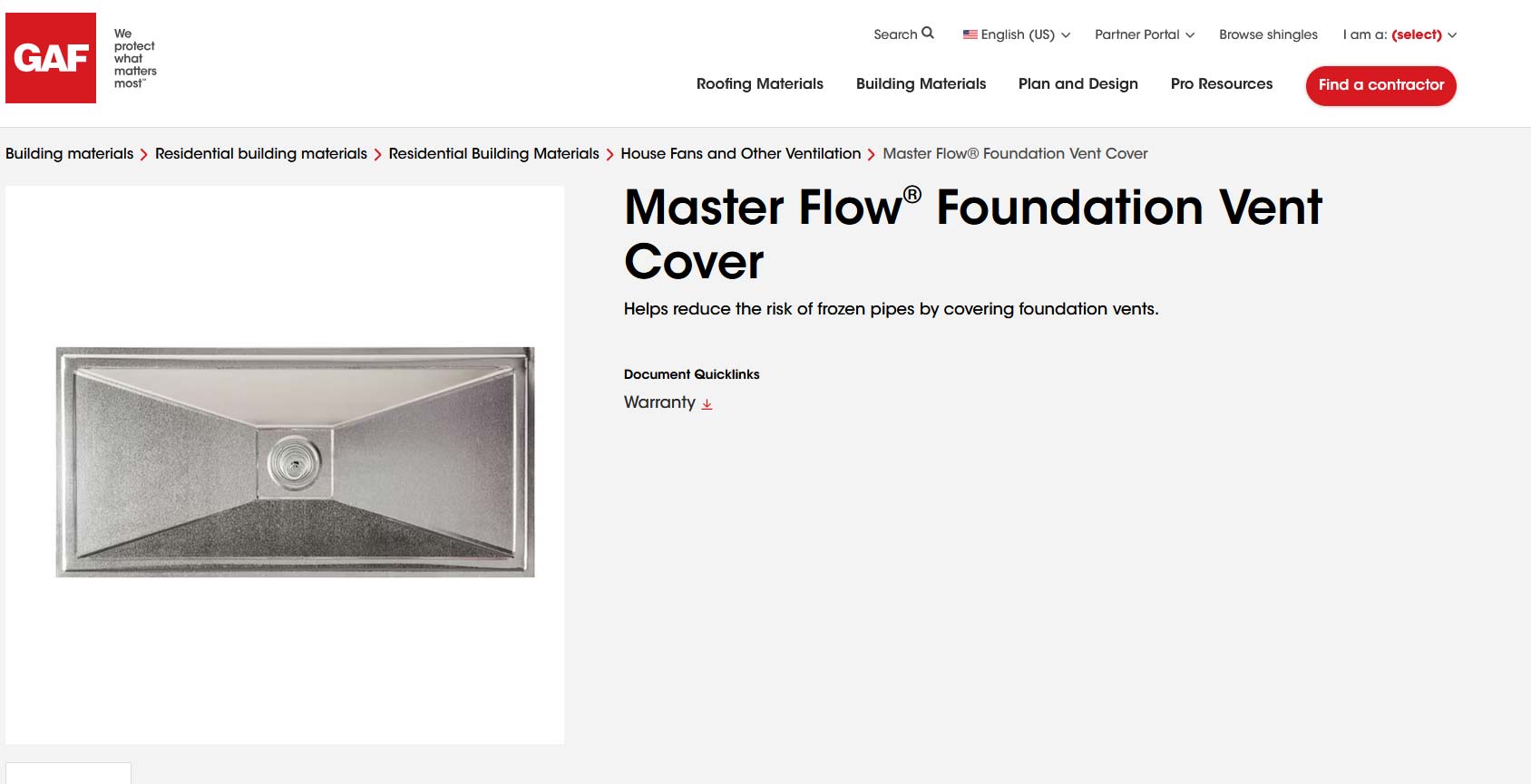 Master Flow® Foundation Vent Covers installation