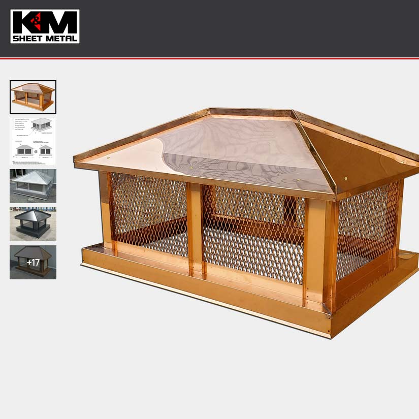 K&M Custom Hip and Ridge Multi-Flue Chimney Caps