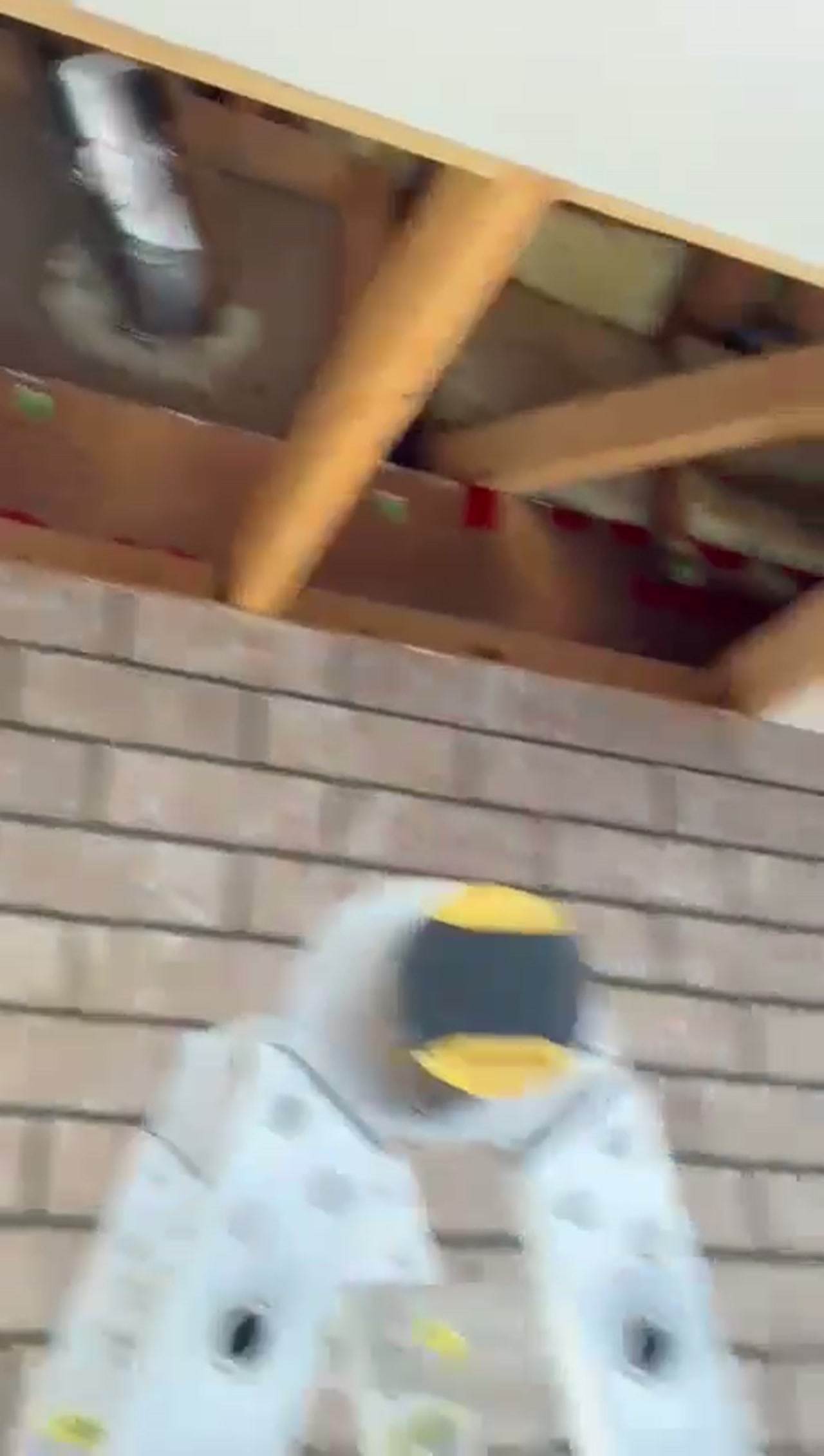 Clearing the soot Adam Chimney Sweep clearing soot from a brick building chimney flue in Denver