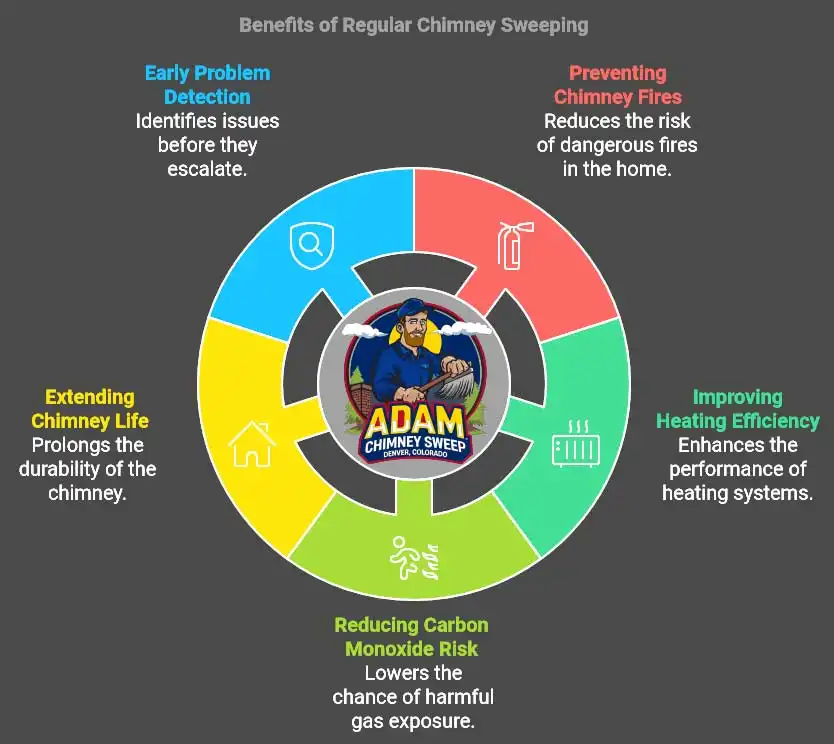 Adam Chimney Sweep technician cleaning a Denver chimney Adam Chimney Sweep technician cleaning a Denver chimney