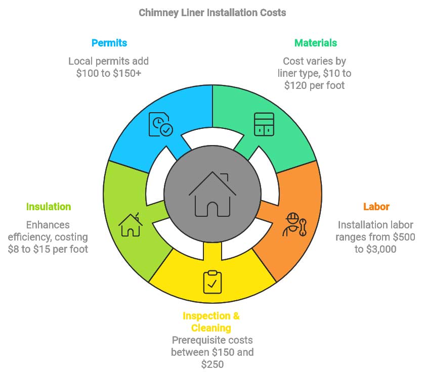 chimney liner installation costs diagram