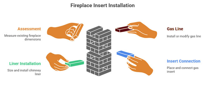 fireplace insert and gas line installation superior