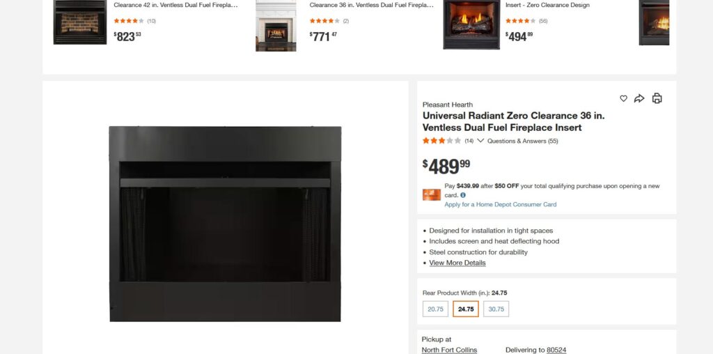 Pleasant Hearth 36-Inch Vent-Free Firebox Insert: Complete Denver Installation Guide 2 pleasant hearth
universal radiant zero clearance 36 in. ventless dual fuel denver
